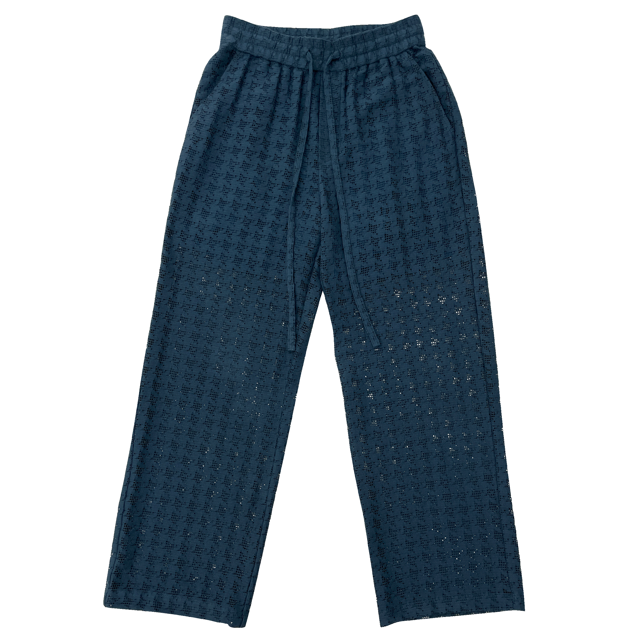 Peacock Blue Relax-fit Knit Pants